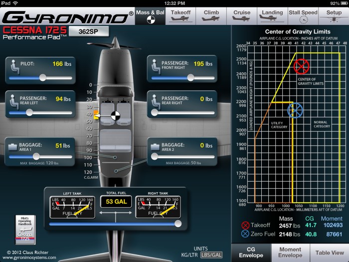 Cessna 172s weight and balance sheet