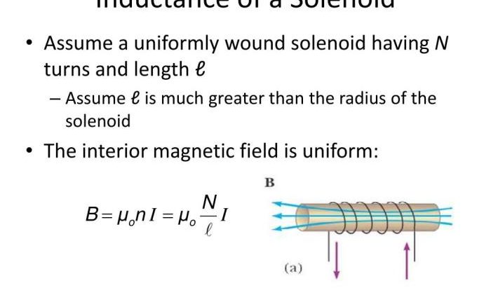 A solenoid having an inductance of 6.30