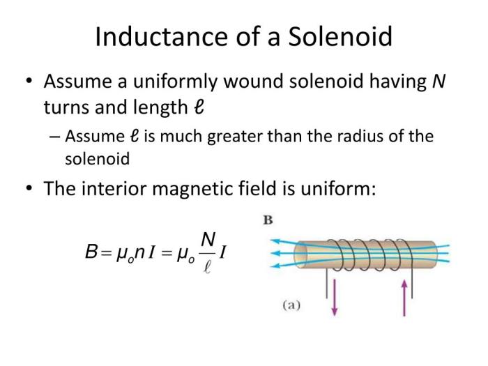 A solenoid having an inductance of 6.30