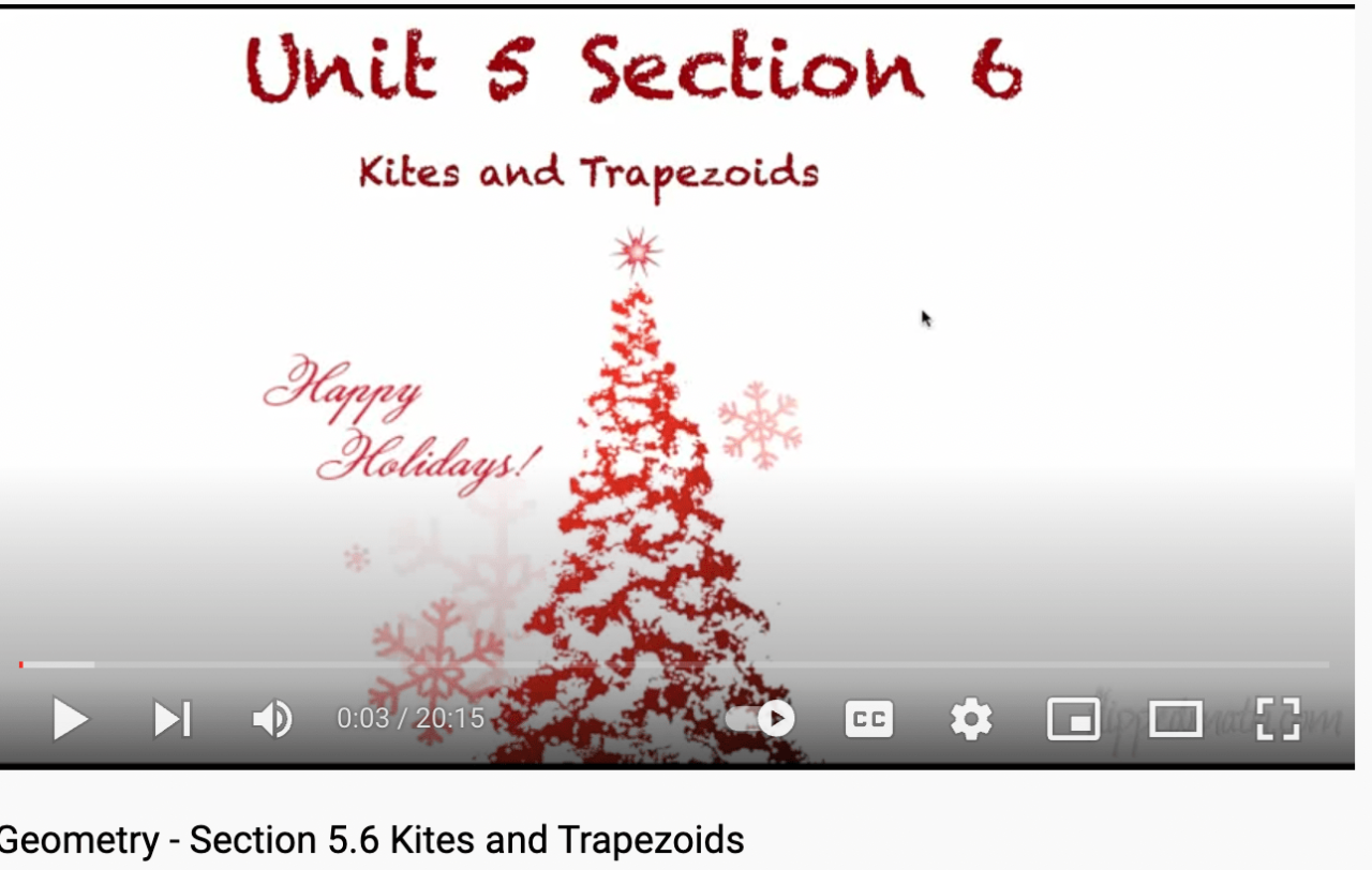 Trapezoids and kites quiz part 2