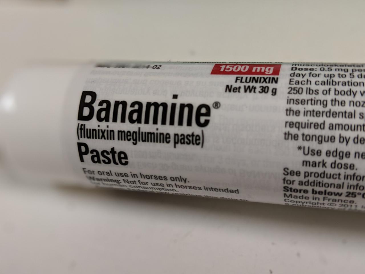 Banamine dose for 1000 pound horse how many days