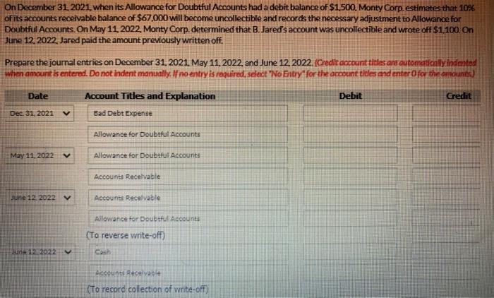 On december 31 2024 when its allowance for doubtful accounts